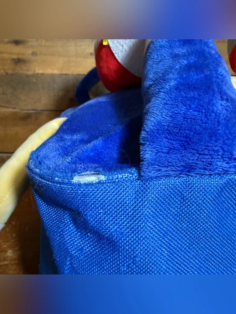 Sonic The Hedgehog Plush Backpack Book Bag Blue Sega Character Large 15